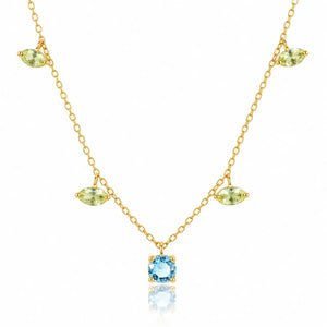 Azure Charm Necklaces - Gold-Plated 925 Sterling Silver