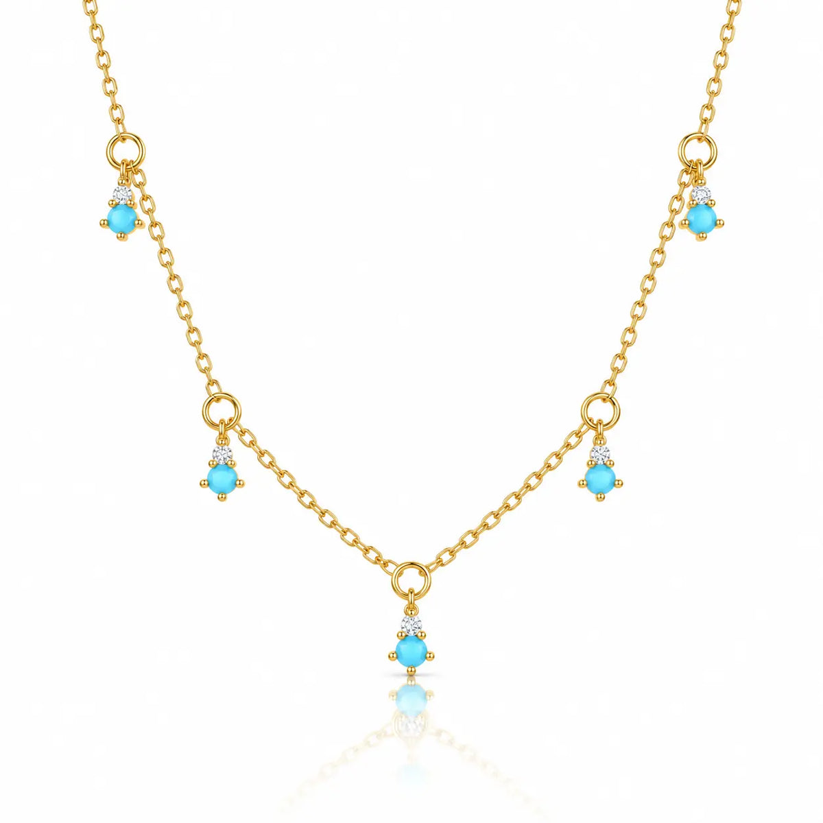Azure Charm Necklaces - Gold-Plated 925 Sterling Silver