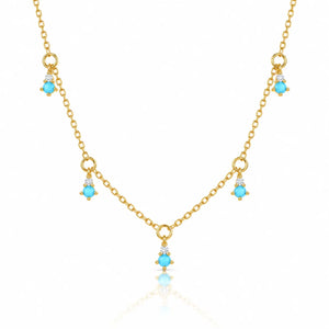 Azure Charm Necklaces - Gold-Plated 925 Sterling Silver