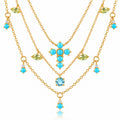 Azure Charm Necklaces - Gold-Plated 925 Sterling Silver
