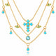 Azure Charm Necklaces - Gold-Plated 925 Sterling Silver