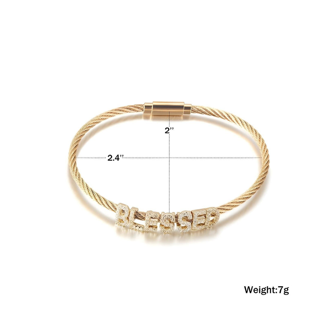 "BLESSED" Statement Pavé Bracelet