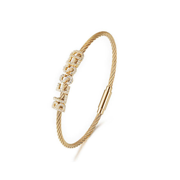 "BLESSED" Statement Pavé Bracelet