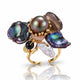 Baroque Pearl Cluster Adjustable Ring - 18K Gold Plated