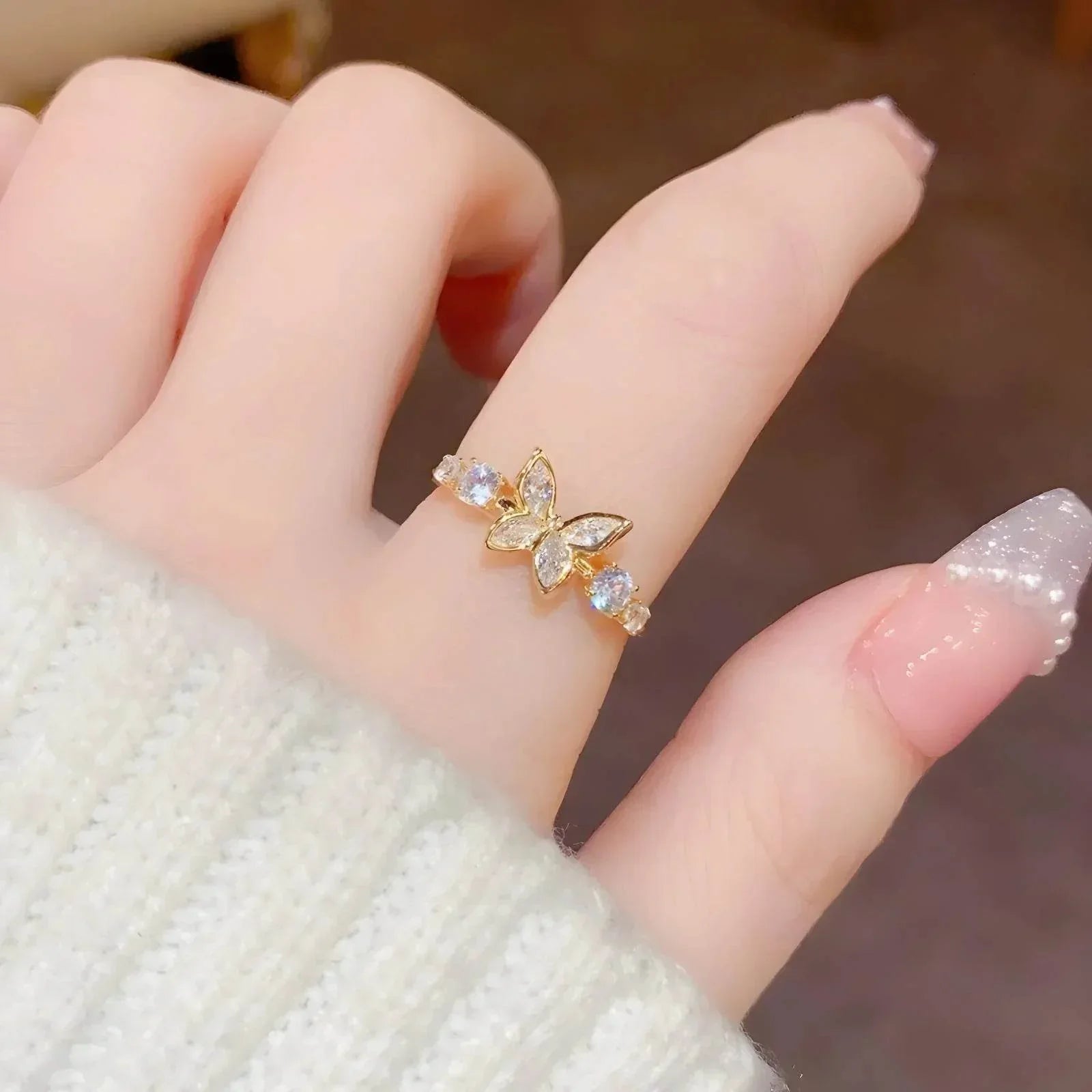 Bella Papillon – Gold Plated Butterfly Ring - Jewellar