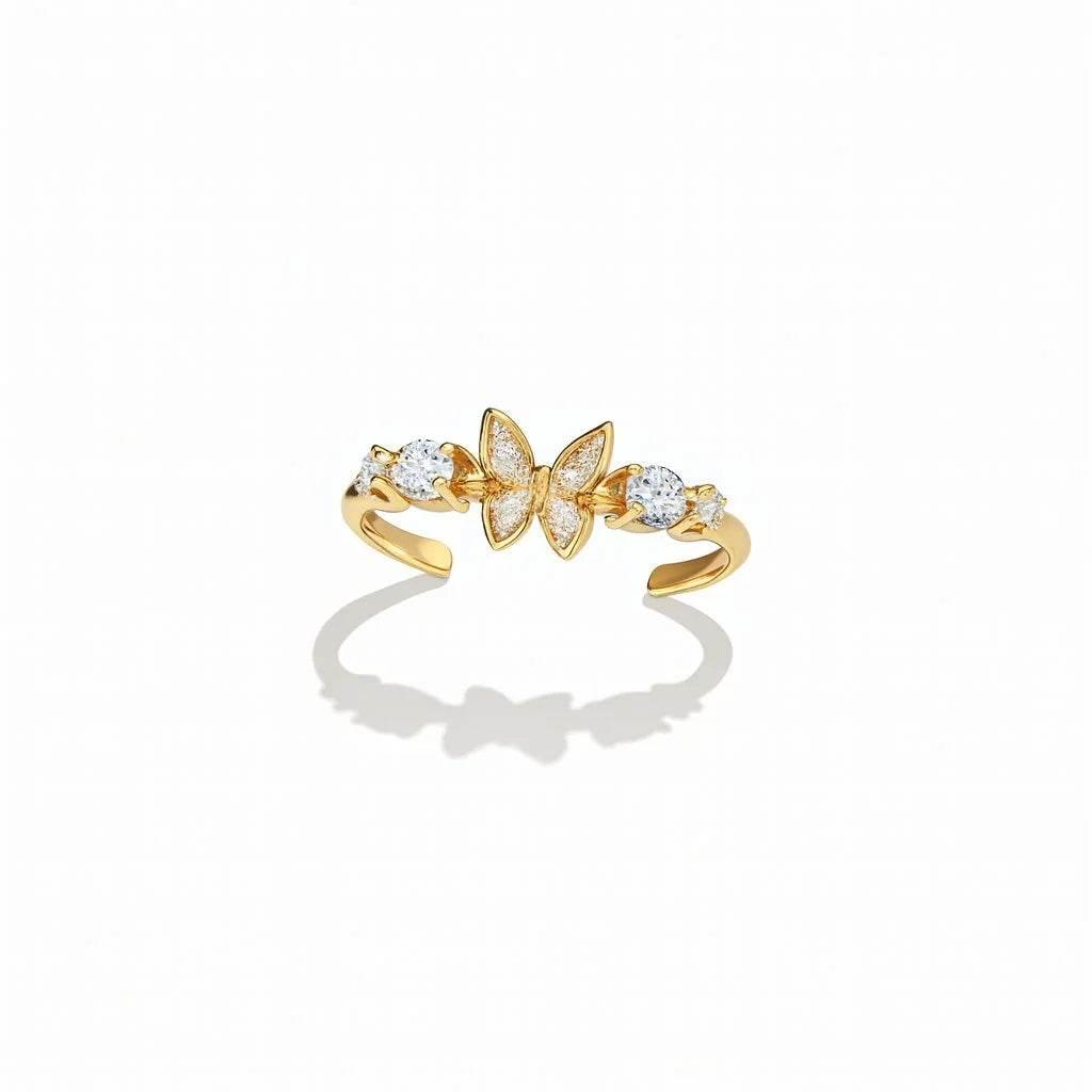 Bella Papillon – Gold Plated Butterfly Ring - Jewellar