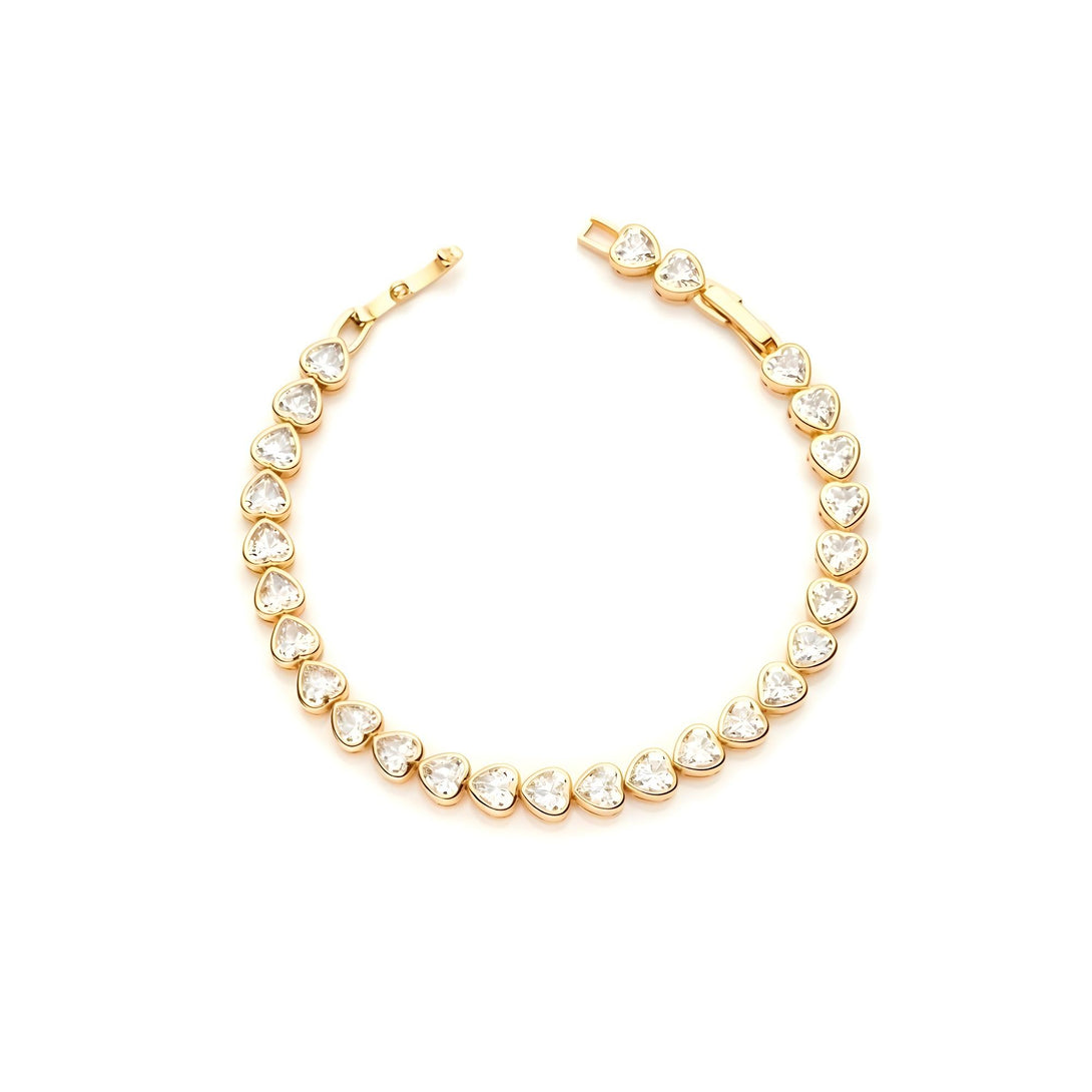 Bezel Heart Tennis Bracelet