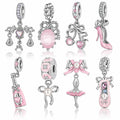 Blush Ballet Charms & Safety Chain - 925 Sterling Silver