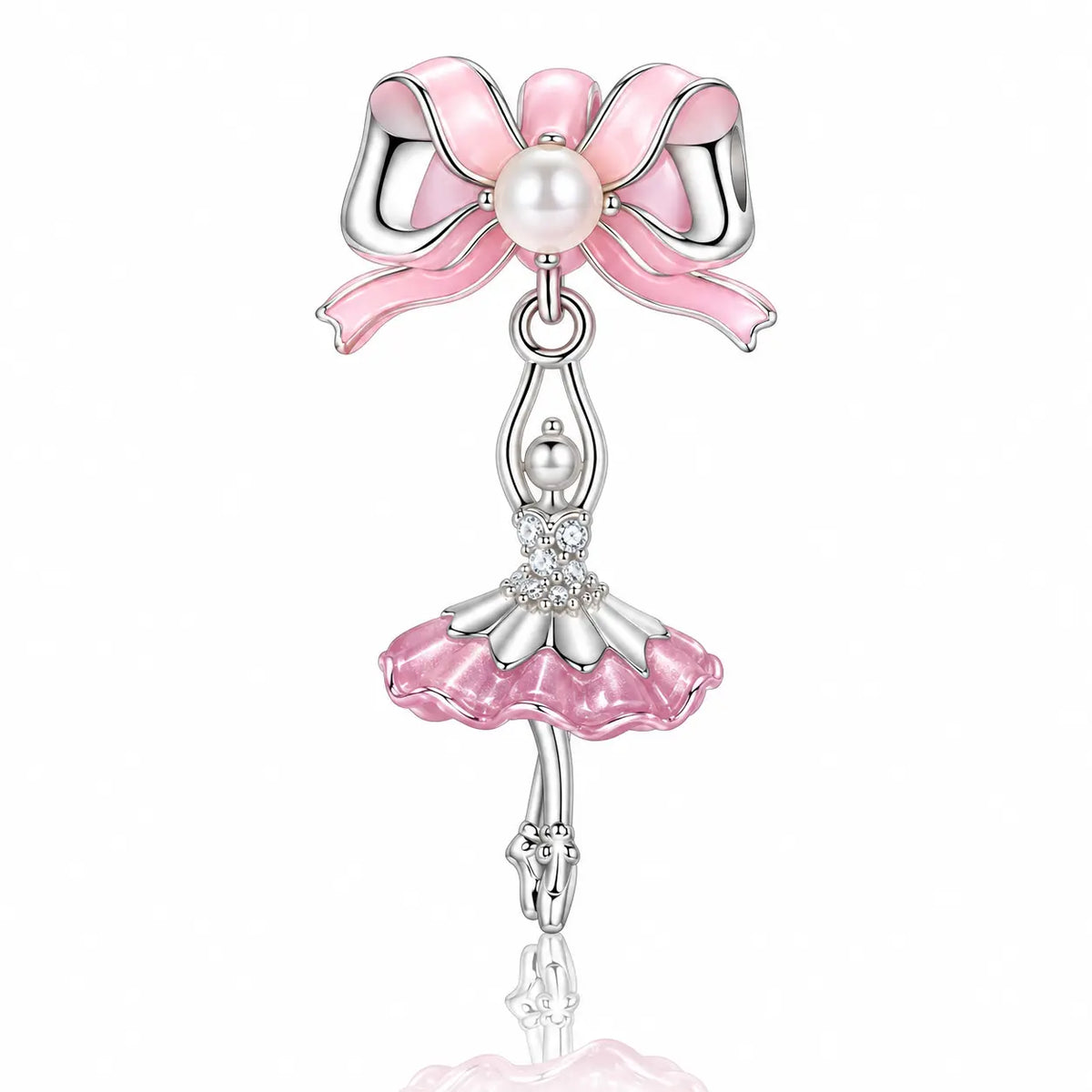 Blush Ballet Charms & Safety Chain - 925 Sterling Silver