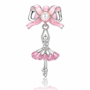 Blush Ballet Charms & Safety Chain - 925 Sterling Silver