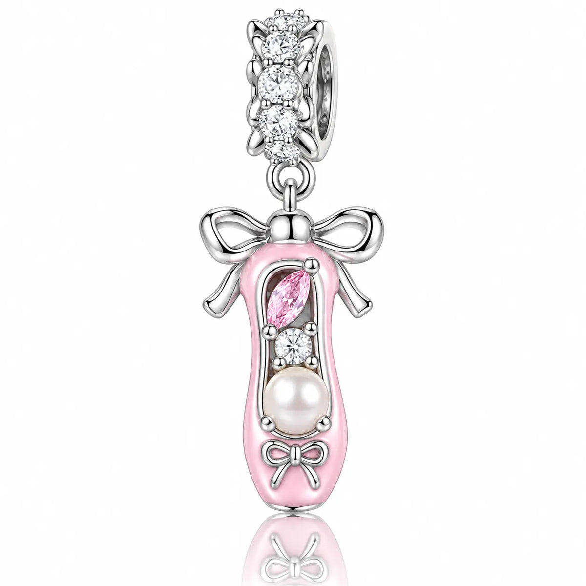 Blush Ballet Charms & Safety Chain - 925 Sterling Silver