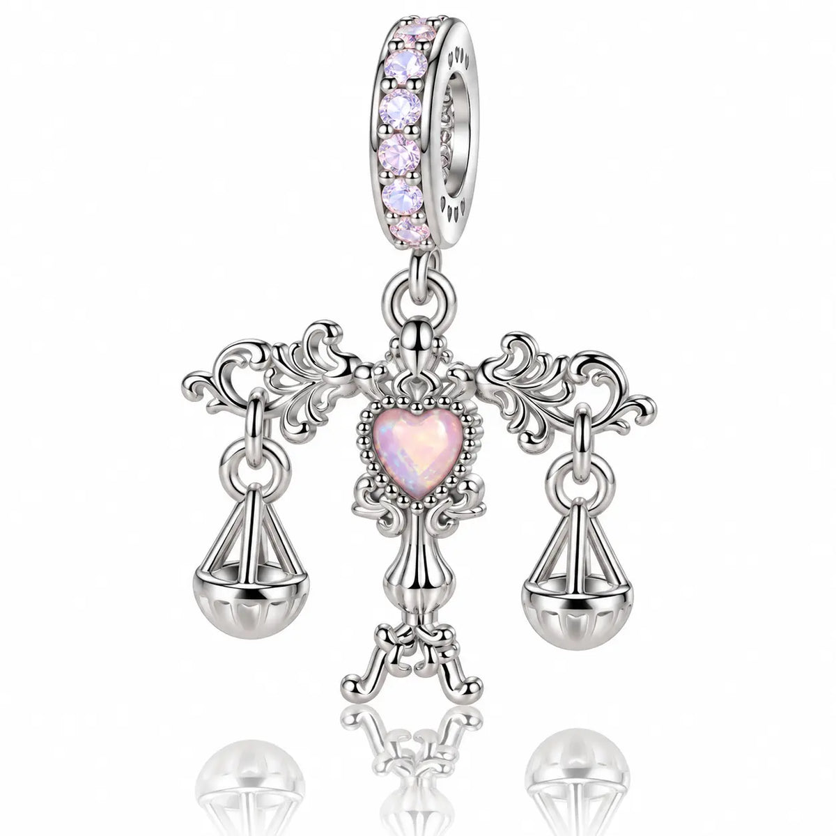 Blush Ballet Charms & Safety Chain - 925 Sterling Silver