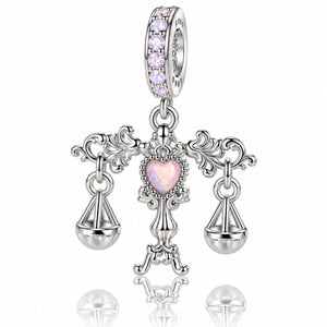 Blush Ballet Charms & Safety Chain - 925 Sterling Silver