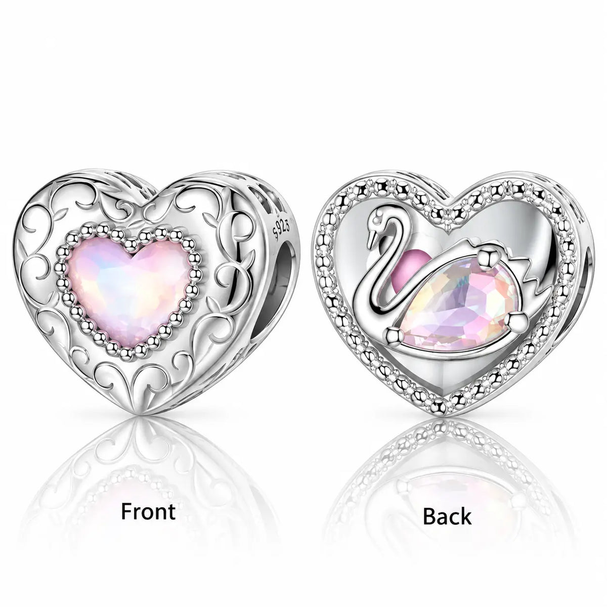 Blush Ballet Charms & Safety Chain - 925 Sterling Silver