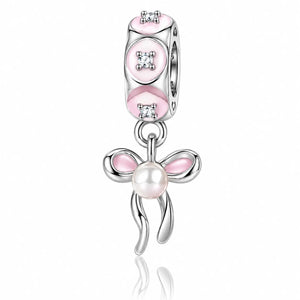 Blush Ballet Charms & Safety Chain - 925 Sterling Silver