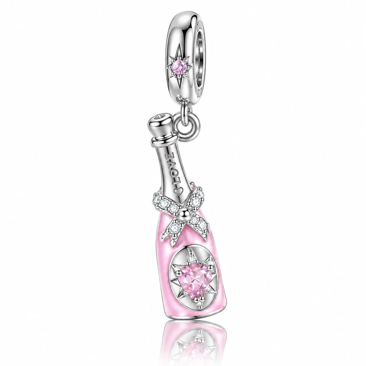 Blush Ballet Charms & Safety Chain - 925 Sterling Silver