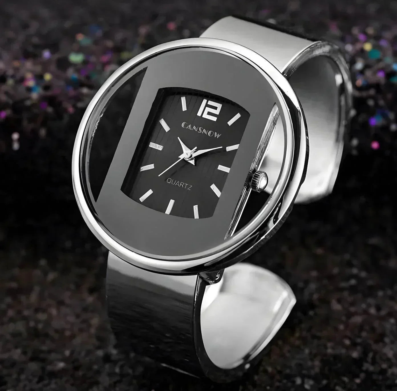 Brillia Cuff – Gold & Silver Quartz Bracelet Watch - Jewellar