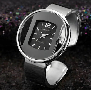 Brillia Cuff – Gold & Silver Quartz Bracelet Watch - Jewellar