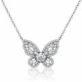 Butterfly Wings Moissanite Pendant Necklace - 925 Sterling Silver