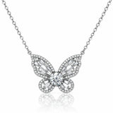 Butterfly Wings Moissanite Pendant Necklace - 925 Sterling Silver