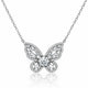 Butterfly Wings Moissanite Pendant Necklace - 925 Sterling Silver