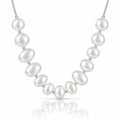 Cascade Graduated Bubble Bib Necklace in Sterling Silver