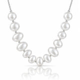 Cascade Graduated Bubble Bib Necklace in Sterling Silver
