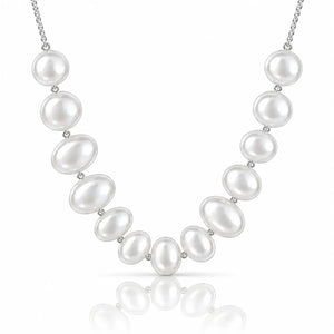 Cascade Graduated Bubble Bib Necklace in Sterling Silver