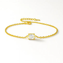 Celeste Cross – 14K Gold-Plated 925 Silver Zircon Bracelet - Jewellar