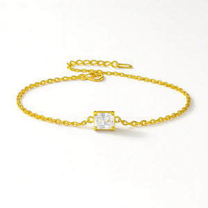 Celeste Cross – 14K Gold-Plated 925 Silver Zircon Bracelet - Jewellar