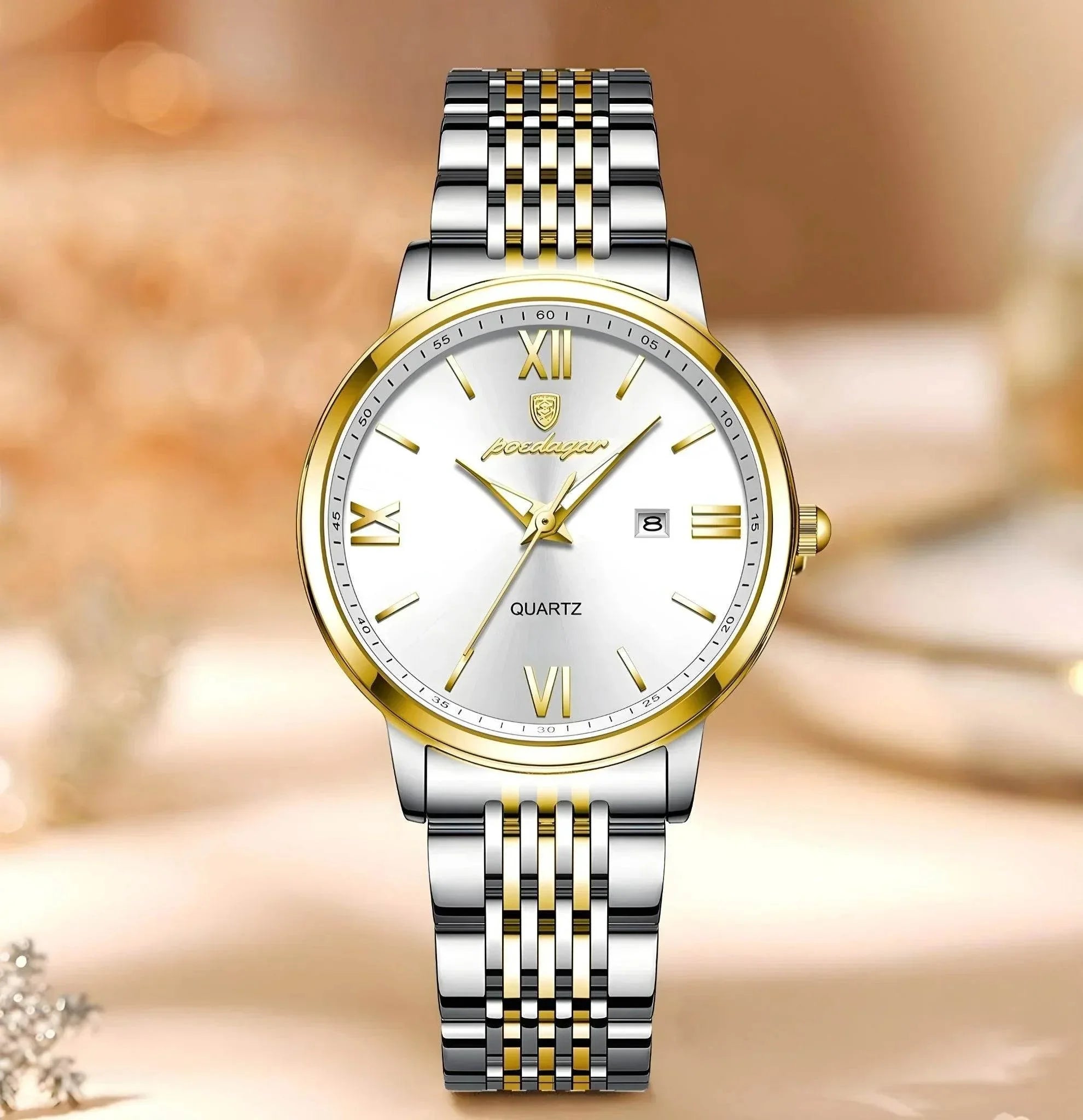 Celeste Slim – Waterproof Luminous Steel Watch - Jewellar