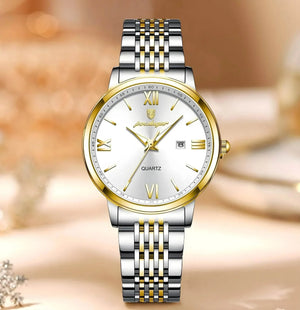 Celeste Slim – Waterproof Luminous Steel Watch - Jewellar