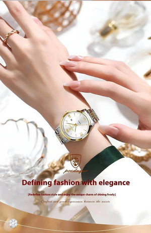 Celeste Slim – Waterproof Luminous Steel Watch - Jewellar