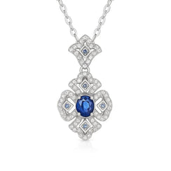 Celestia Charm – 925 Silver Sapphire Pendant Necklace - Jewellar