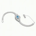 Celestia Sterling Silver Topaz Charm Bracelet with diamond-shaped design in 925 silver and topaz crystal inlay