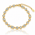 Celine Adjustable Mixed Shape Zirconia Tennis Bracelet - Gold-Plated 925 Sterling Silver  Jewellar