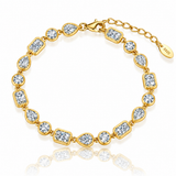 Celine Adjustable Mixed Shape Zirconia Tennis Bracelet - Gold-Plated 925 Sterling Silver  Jewellar