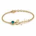 Personalized Cursive Name & Birthstone Bracelet  Jewellar