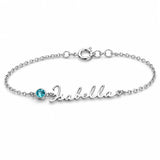 Personalized Cursive Name & Birthstone Bracelet  Jewellar