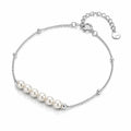 Sept Baroque Pearl Station Bracelet - 925 Sterling Silver