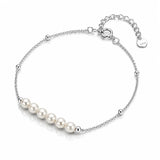 Sept Baroque Pearl Station Bracelet - 925 Sterling Silver