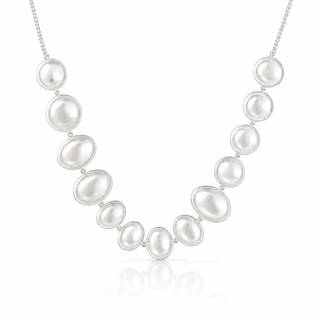 Pearl necklace on a white background