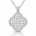 Clarisse Baguette Moissanite Clover Necklace - 925 Sterling Silver