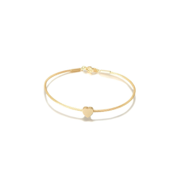Classic Heart Cable Bangle