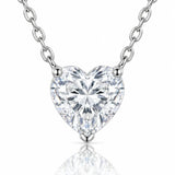 Coralie Heart Cut Moissanite Solitaire Necklace - 925 Sterling Silver