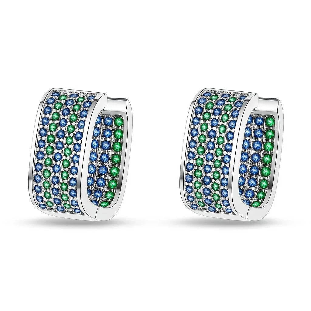 Cubic Gleam – 925 Silver Micro-Pavé Square Earrings - Jewellar