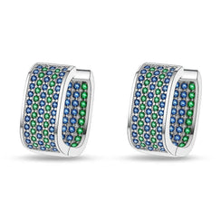 Cubic Gleam – 925 Silver Micro-Pavé Square Earrings - Jewellar