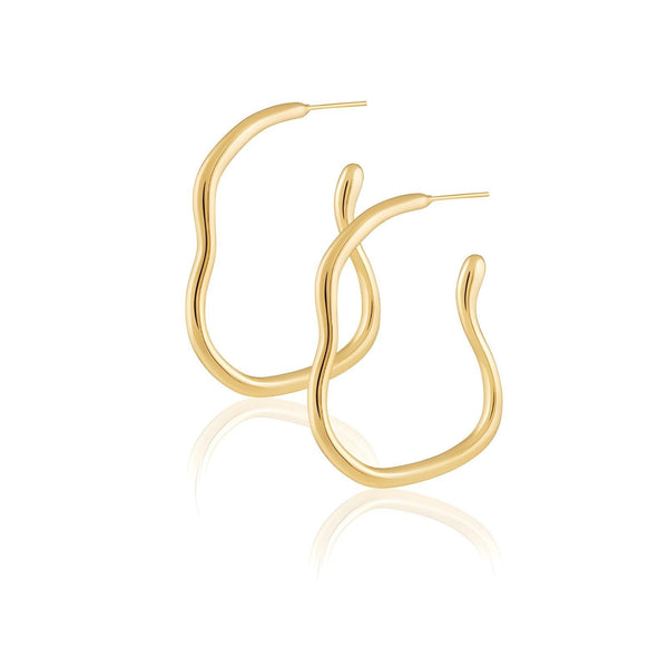 Curve Gold Hoops