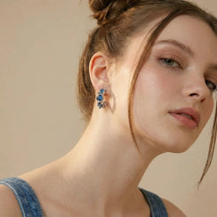 Denim Aura Silver Hoop - White gold plated Jewellar