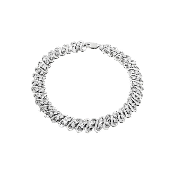 Diamond Double Row S-Link Bracelet